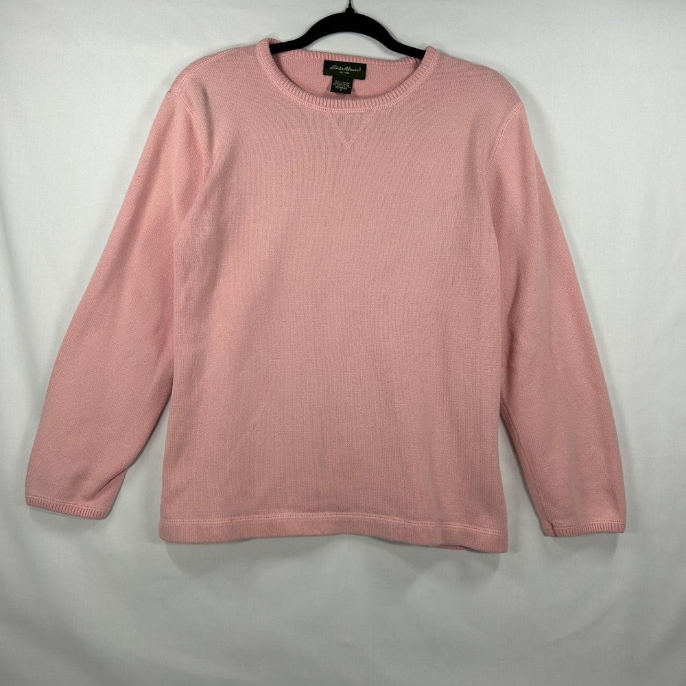 Eddie Bauer Pink Cotton Crewneck Sweater Size S